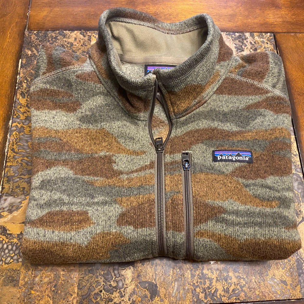 Patagonia Men's Better Sweater 1/4 Zip In Camo Size Large Mint condition